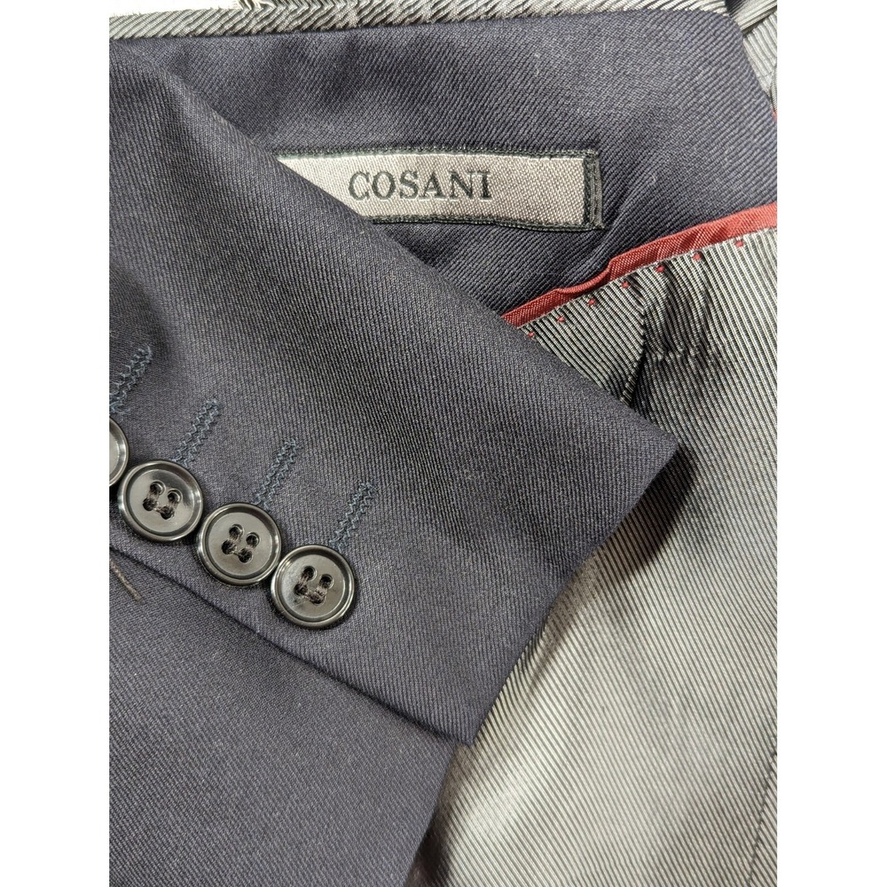 Giorgio Cosani Size 44R 3 Button Black Sport Coat Blazer 100% Wool Cashmere